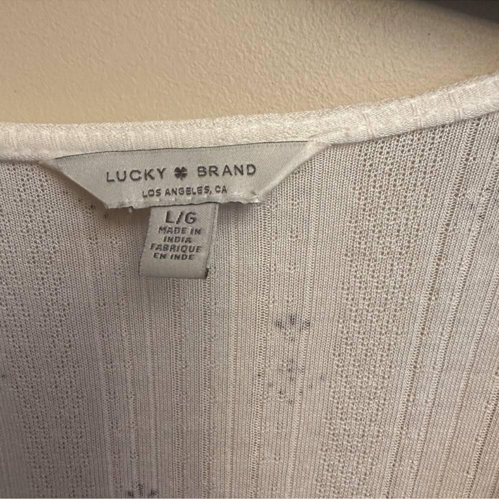 Lucky Brand Boho Embroidered Peasant Tunic Top – Size Large - Picture 2 of 5